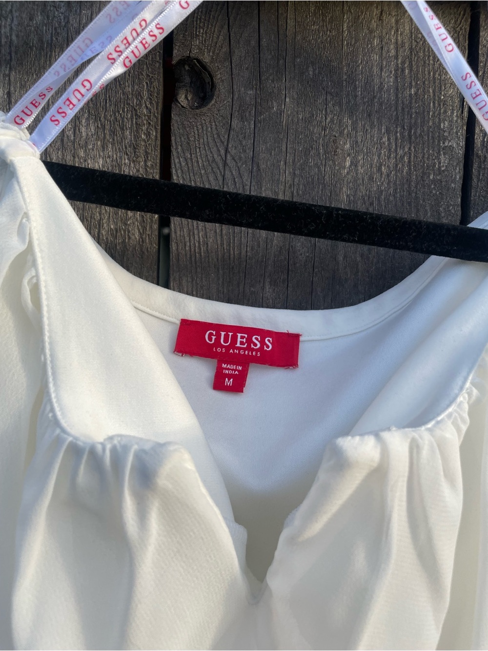 Guess Off-Shoulder Long Sleeve Bodysuit in Cream White - Picture 3 of 5